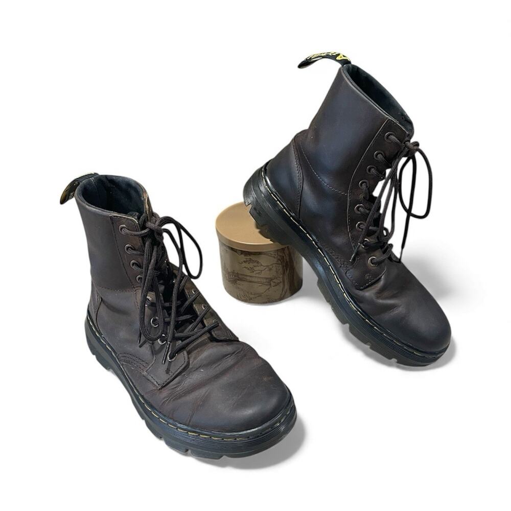 Dr. Martens Combs Leather Casual Boots Women’s Size 8/Mens 7 Bouncing Soles -EUC